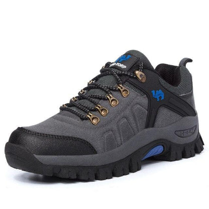 Stevvex ST85SH4004NDG hiking boot gray/black waterproof with blue logo and lug outsole on Tampa Home & Garden Store
