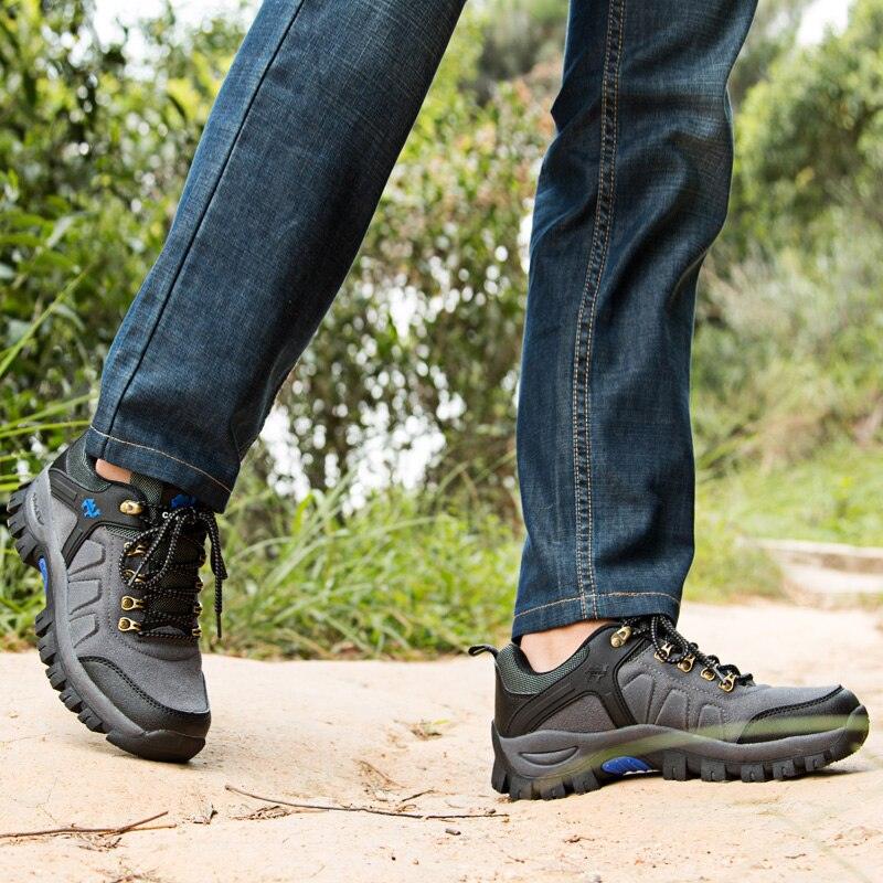 Stevvex men's waterproof hiking boots dark gray rugged outdoor shoes with lace-up sole on Tampa Home & Garden Store
