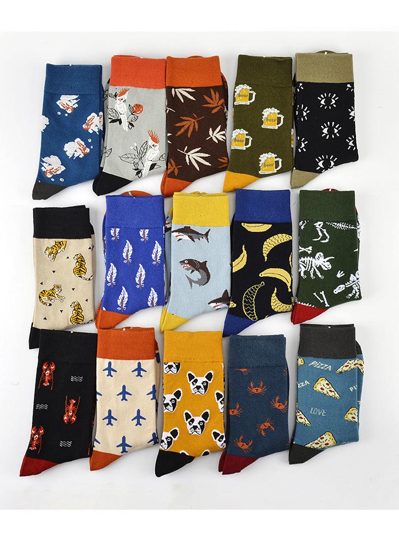 Stevvex unisex crew socks set of 20 long-tube patterns shark, dinosaur, tiger, bear, dog on Tampa Home & Garden Store