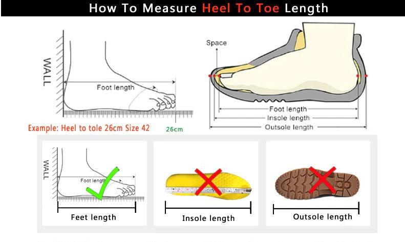 Stevvex sneakers sizing guide infographic for white women's sneakers showing foot length on Tampa Home & Garden Store