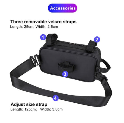 Waterproof Handlebar for a Bicycle Frame Bag by Stevvex in black with adjustable strap on Tampa Home & Garden Store