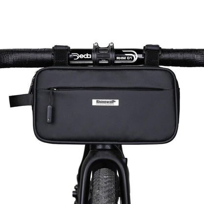 Waterproof handlebar bag for bicycle frame, black with Rhinewalk ST90SP880XXW on handlebars on Tampa Home & Garden Store