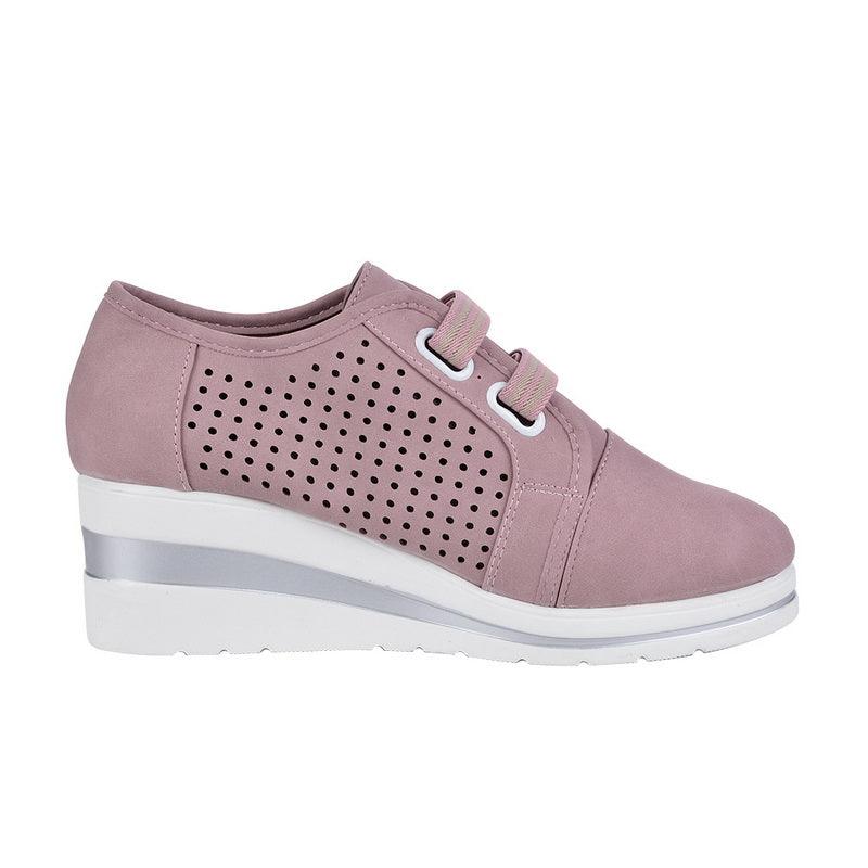 Stevvex pink perforated sneakers with breathable side panels and platform sole on Tampa Home & Garden Store