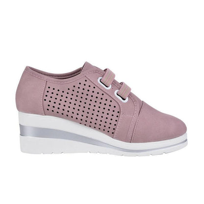 Stevvex pink perforated sneakers with breathable side panels and platform sole on Tampa Home & Garden Store