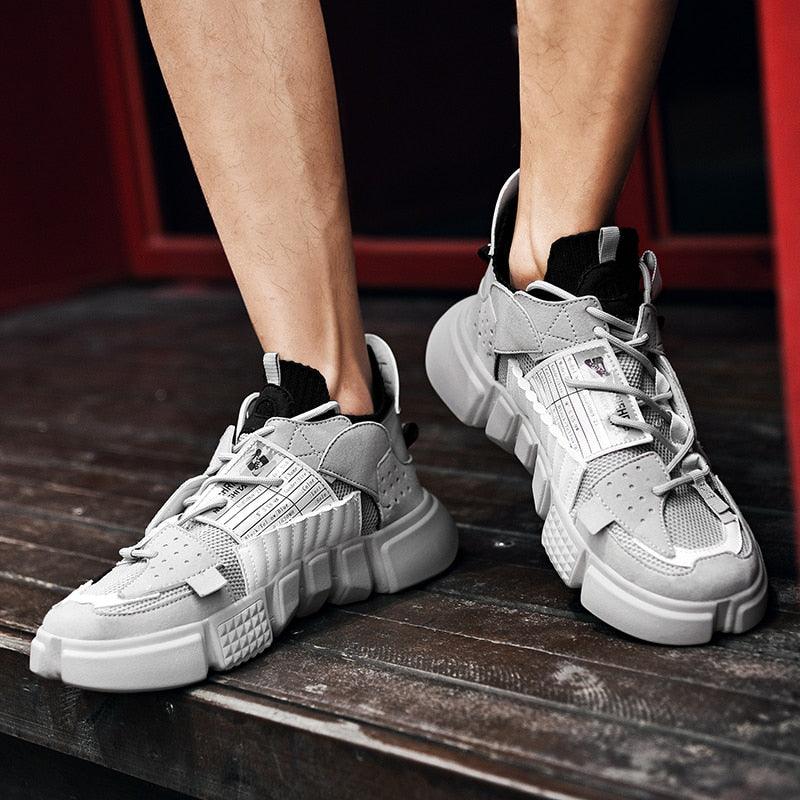 Stevvex athletic shoes pair gray mesh with chunky sole, breathable cushioning ST85SH3544RFS on Tampa Home & Garden Store