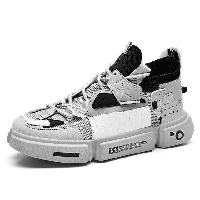 Stevvex athletic sneakers, breathable mesh upper in grey/white with cushioned sole on Tampa Home & Garden Store