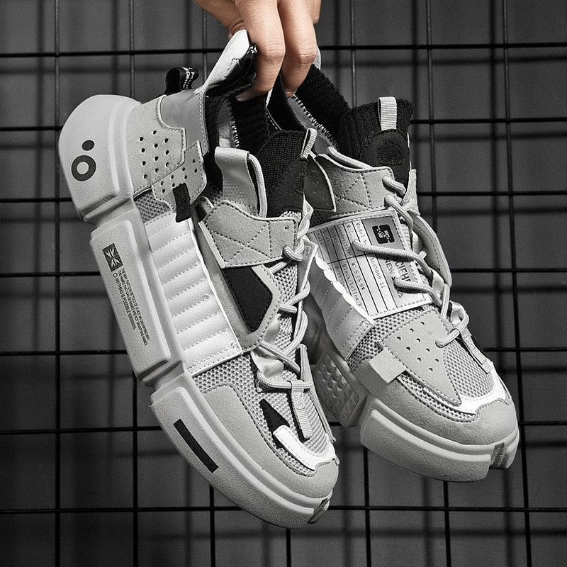 Stevvex athletic shoes pair in grey mesh with cushioned sole on Tampa Home & Garden Store
