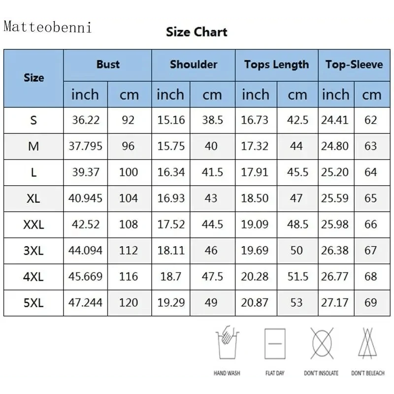 Stevvex ST93335OLD trucker jacket size chart with bust, shoulder, tops length S–5XL care icons on Tampa Home & Garden Store
