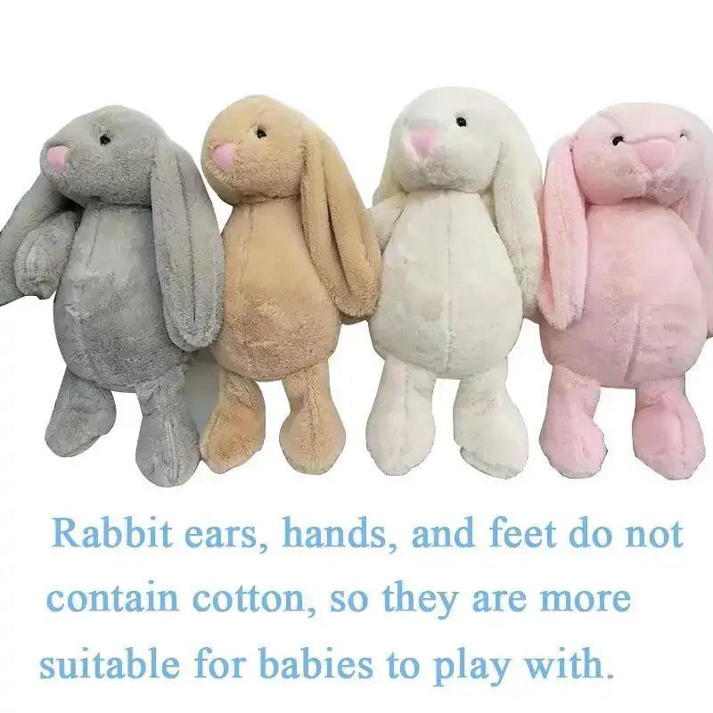 Rabbit plush toys set of 4 by Stevvex: gray, beige, white, pink; soft baby-safe sleep rabbits on Tampa Home & Garden Store