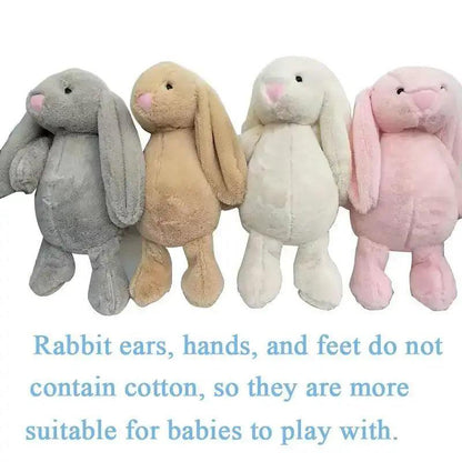 Rabbit plush toys set of 4 by Stevvex: gray, beige, white, pink; soft baby-safe sleep rabbits on Tampa Home & Garden Store