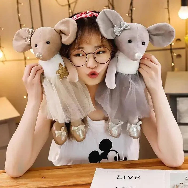 Two plush rabbit stuffed toys with beige and gray ears and tulle skirts for 0–12 months on Tampa Home & Garden Store