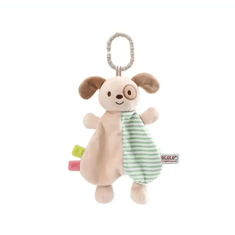 Stevvex plush rabbit pacifier clip toy for infant with mint striped panel ring on Tampa Home & Garden Store