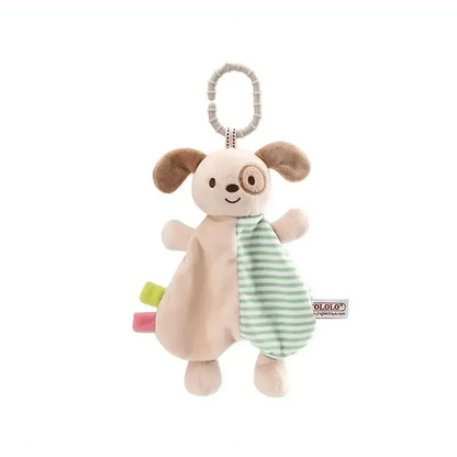Stevvex plush rabbit pacifier clip toy for infant with mint striped panel ring on Tampa Home & Garden Store