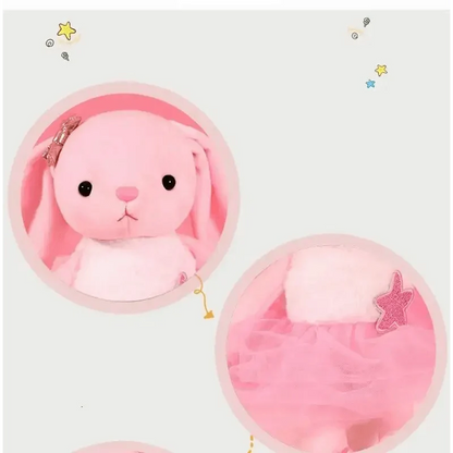 Pink bunny stuffed plush toy for babies by Stevvex with pacifier clip loop on Tampa Home & Garden Store