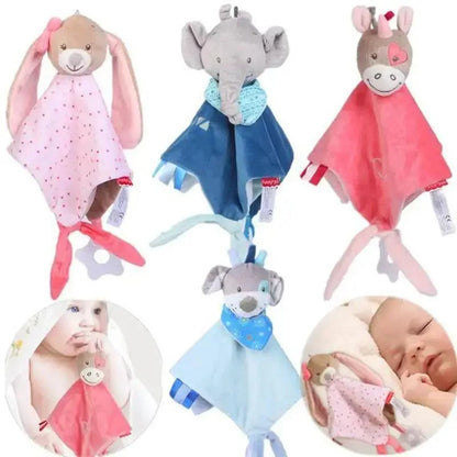 Stevvex baby plush loveys set: six animal blankets with bunny, elephant, donkey designs on Tampa Home & Garden Store