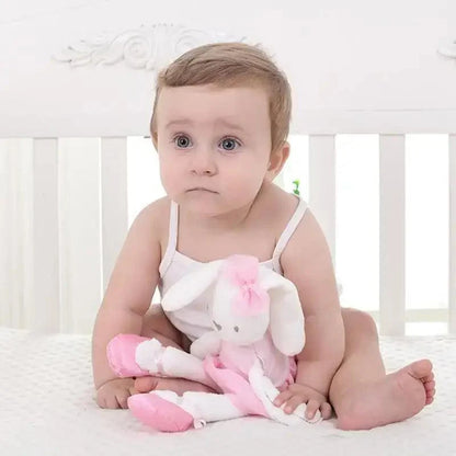 Stevvex plush rabbit toy for infants, pink and white stuffed bunny soothing sleep 0–12 months on Tampa Home & Garden Store