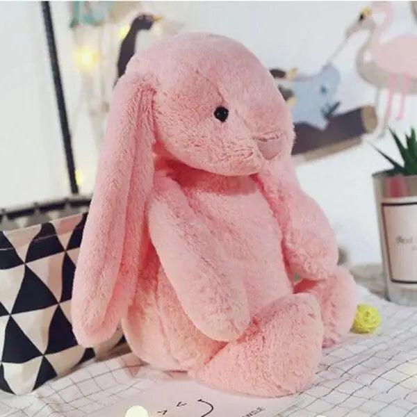 Stevvex pink plush bunny stuffed toy with long ears and soft fur for newborns 0-12 months on Tampa Home & Garden Store