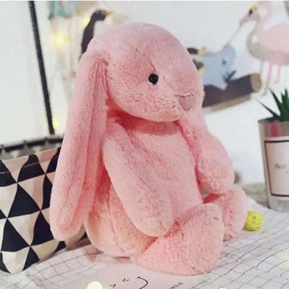 Stevvex pink plush bunny stuffed toy with long ears and soft fur for newborns 0-12 months on Tampa Home & Garden Store