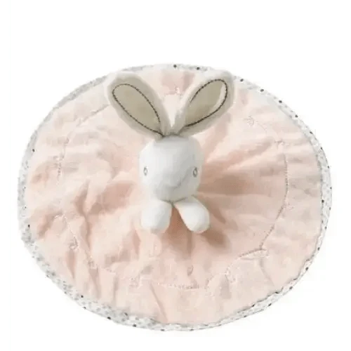 Plush bunny security blanket Stevvex pink round baby toy for sleep on Tampa Home & Garden Store