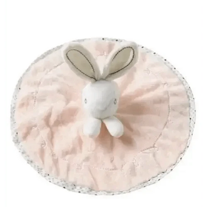 Plush bunny security blanket Stevvex pink round baby toy for sleep on Tampa Home & Garden Store