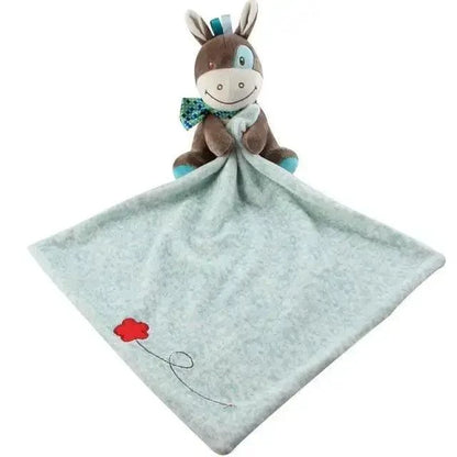 Stevvex stuffed rabbit plush with light blue blanket, baby sleep toy on Tampa Home & Garden Store