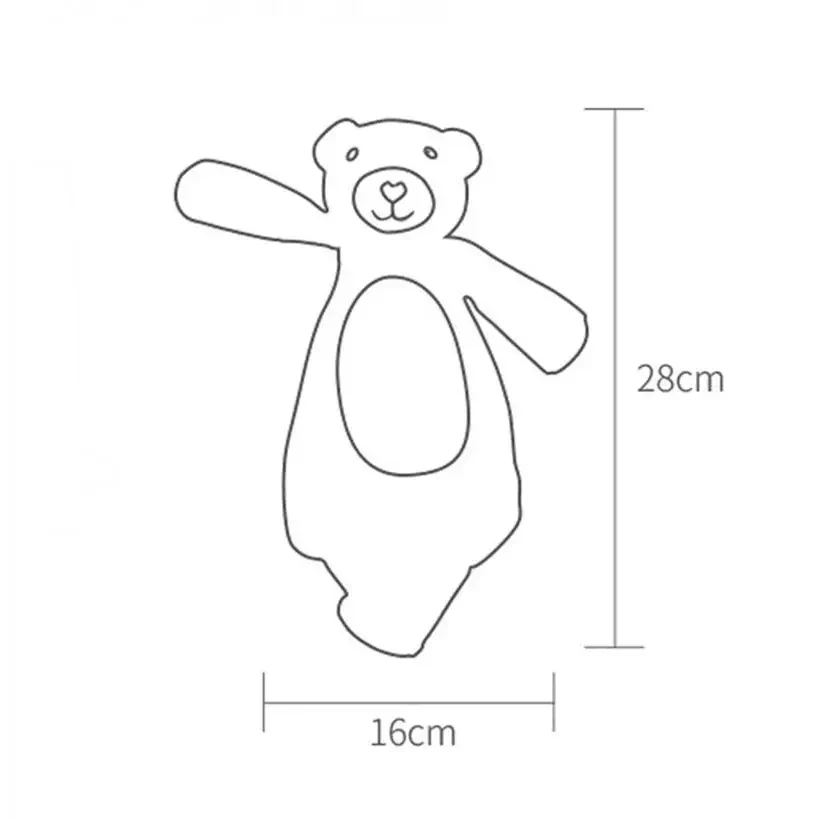 Stuffed teddy bear plush toy outline, 28cm tall, 16cm wide for babies on Tampa Home & Garden Store