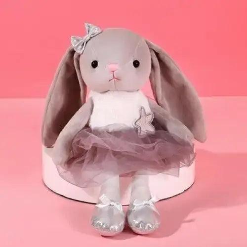 Stevvex plush bunny stuffed toy with pink tutu and bow, silver shoes for babies 0–12 months on Tampa Home & Garden Store