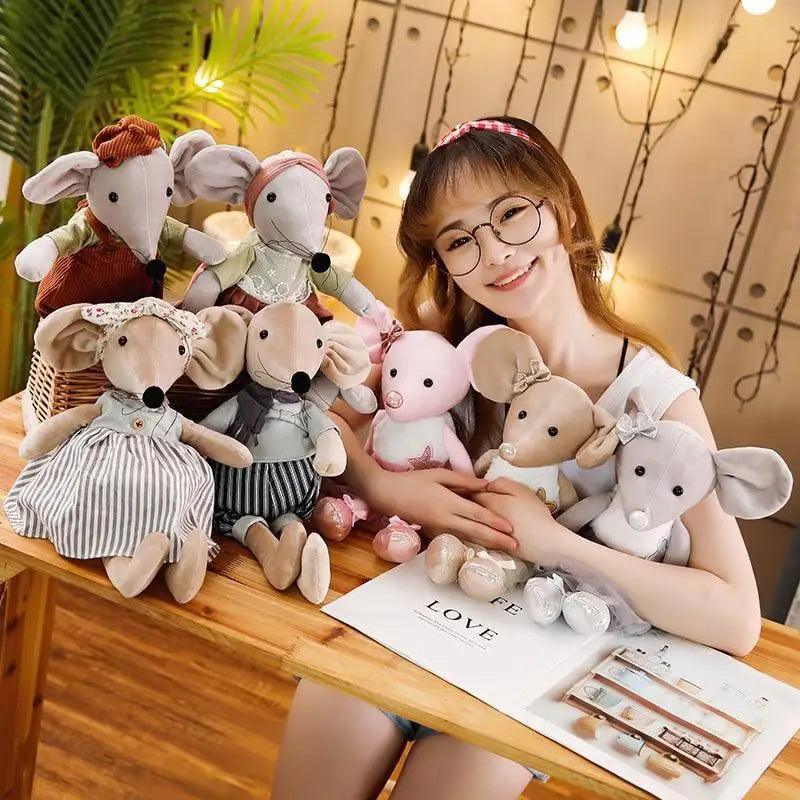 Stevvex stuffed rabbit plush toys, 8-piece pastel set in gray and pink for babies on Tampa Home & Garden Store