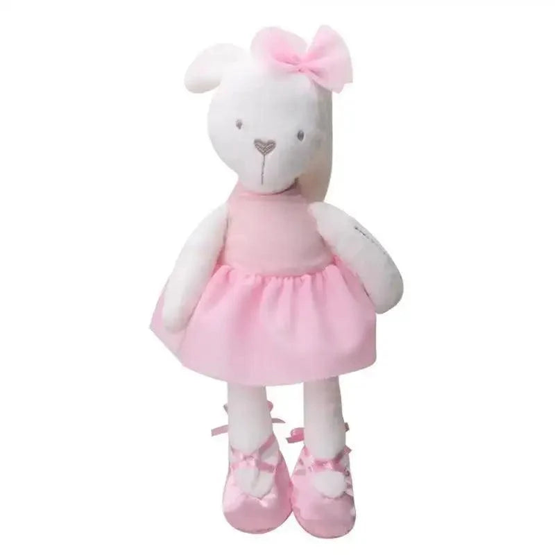 Stevvex stuffed bunny plush toy in pink dress with bow ballet slippers for infants 0-12 months on Tampa Home & Garden Store
