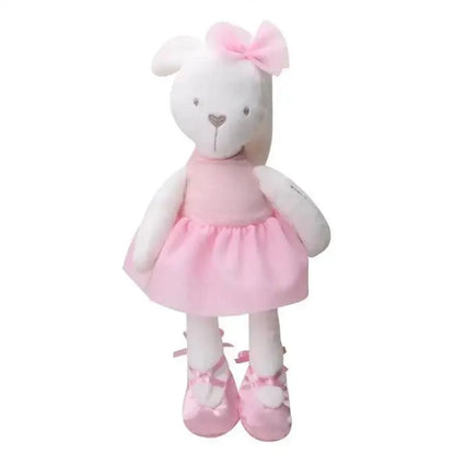 Stevvex stuffed bunny plush toy in pink dress with bow ballet slippers for infants 0-12 months on Tampa Home & Garden Store