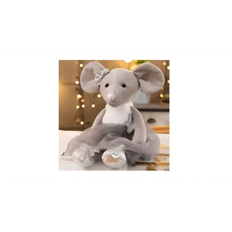 Stevvex grey plush rabbit stuffed toy with a tutu dress for infants 0-12 months on Tampa Home & Garden Store