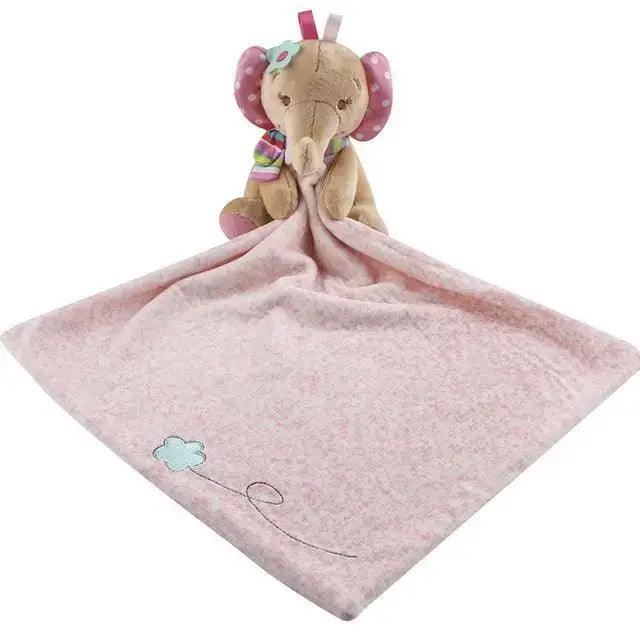 Stevvex plush elephant lovey with pink ears and blanket with cloud motif on Tampa Home & Garden Store on Tampa Home & Garden Store