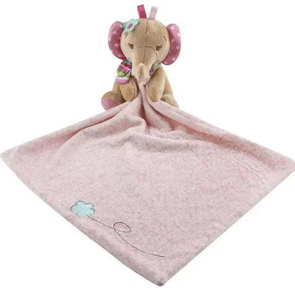 Stevvex plush elephant lovey with pink ears and blanket with cloud motif on Tampa Home & Garden Store on Tampa Home & Garden Store