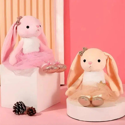 Stevvex soft bunny plush toys, pink and peach rabbits with tutus for infant sleep, 2-pack on Tampa Home & Garden Store