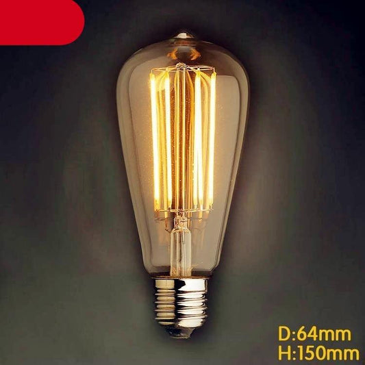 Stevvex LED Edison bulb amber glass with vintage filament, dimmable lamps 64mm dia x 150mm on Tampa Home & Garden Store