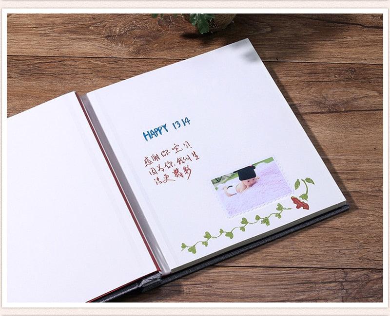 New Linen 16inch DIY photo album open to blank pages with vine border Stevvex on Tampa Home & Garden Store
