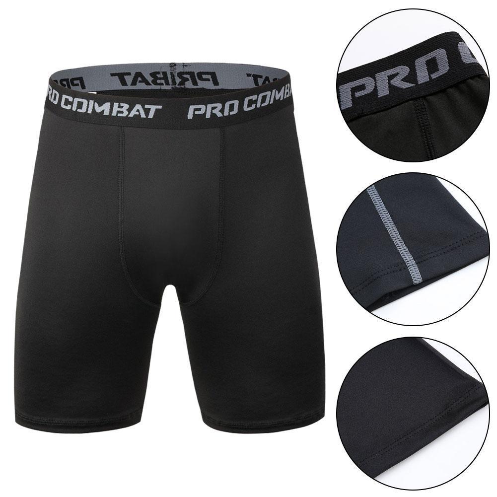 Stevvex men's black quick-dry compression shorts with elastic waistband for running on Tampa Home & Garden Store