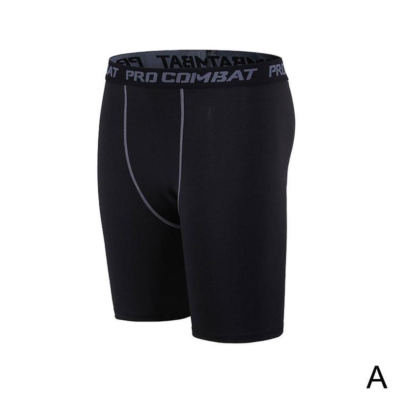 Men's black quick-dry compression shorts with gray stitching and Pro Combat waistband on Tampa Home & Garden Store