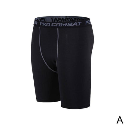 Men's black quick-dry compression shorts with gray stitching and Pro Combat waistband on Tampa Home & Garden Store