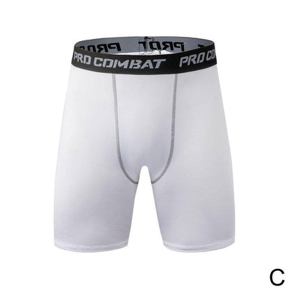 Stevvex men's quick-dry compression shorts white-gray with black Pro Combat waistband for running on Tampa Home & Garden Store