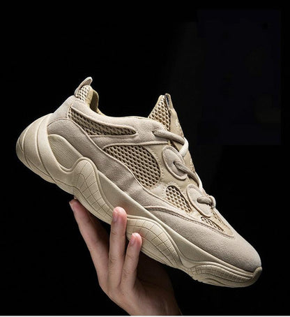 Beige Stevvex men's breathable mesh sneakers with chunky sole on Tampa Home & Garden Store