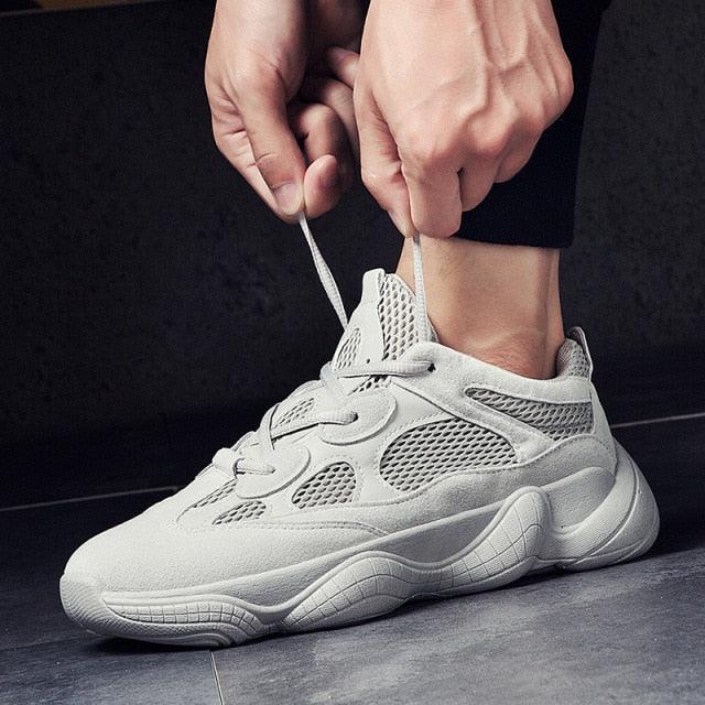 New Stevvex men's breathable mesh sneakers white, casual modern running style on Tampa Home & Garden Store