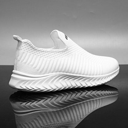 Sneakers Stevvex white knit slip-on ST85SH8565YHR with chunky zigzag outsole on Tampa Home & Garden Store