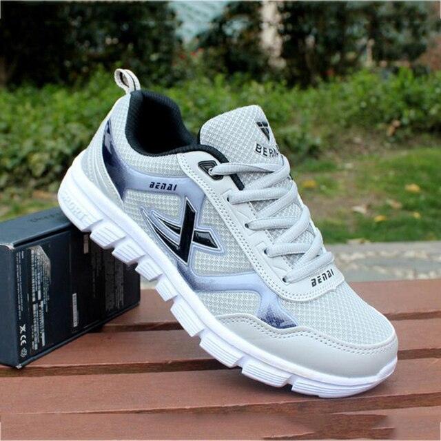 New Mens Sport Light Sneakers Stevvex, white mesh with gray overlays and chunky sole on Tampa Home & Garden Store