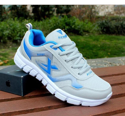 Men's sport light sneakers Stevvex breathable mesh with blue accents and white sole on Tampa Home & Garden Store