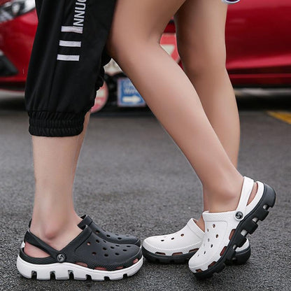 Stevvex ST85SH5335WCF slippers jelly sandals black and white pair with adjustable heel strap on Tampa Home & Garden Store