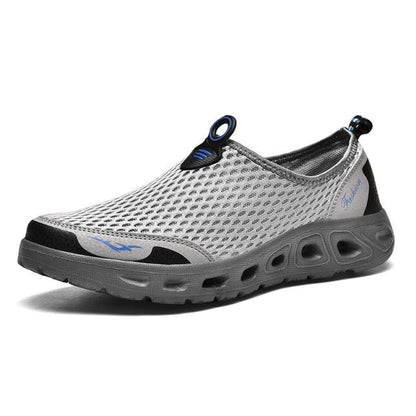 Stevvex mens grey mesh aqua shoe quick-dry water sneaker with breathable upper and chunky sole on Tampa Home & Garden Store