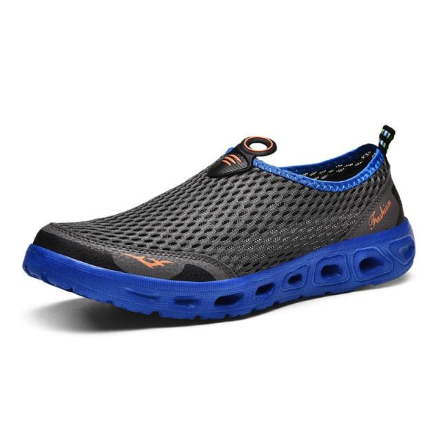 Stevvex mesh aqua sneakers black breathable upper blue sole quick-dry water footwear on Tampa Home & Garden Store