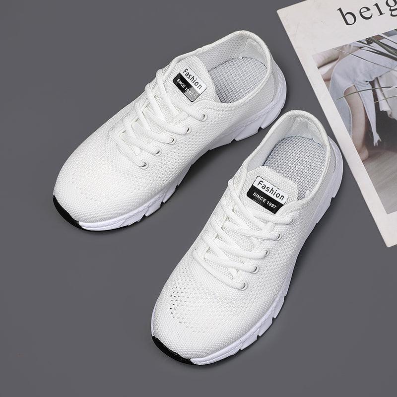 Sneakers Stevvex white mesh, lightweight running shoes for women with non-slip sole pair on Tampa Home & Garden Store