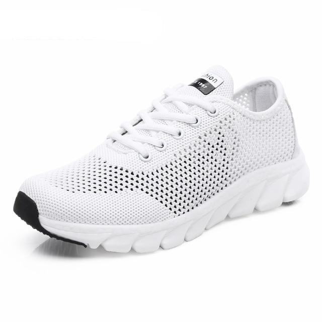 Stevvex women's white mesh sneakers breathable lightweight non-slip running shoes on Tampa Home & Garden Store